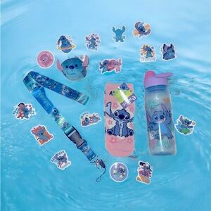 Stitch Kids Stuffed Water Bottle Toy Set - 19 pcs